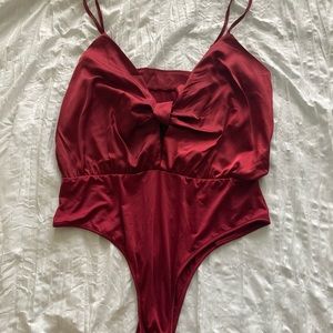 Satin Tie-Front bodysuit